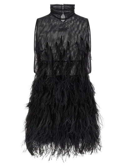 ATTICO OSTRICH FEATHER DRESS