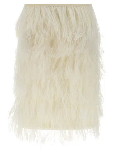 ATTICO OSTRICH FEATHER SKIRT