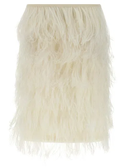 ATTICO OSTRICH FEATHER SKIRT