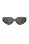 Attico Oval Sunglasses In Silver & Grey