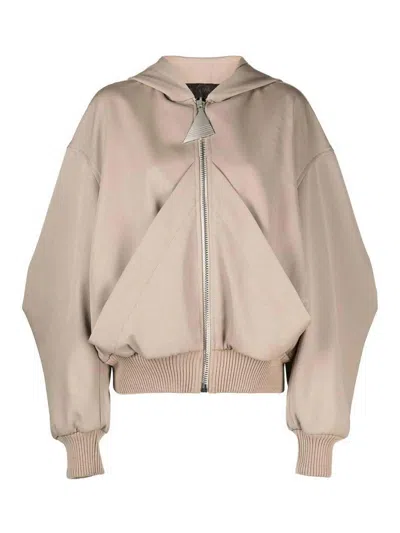 Attico Oversize Bomber Jacket In Beige