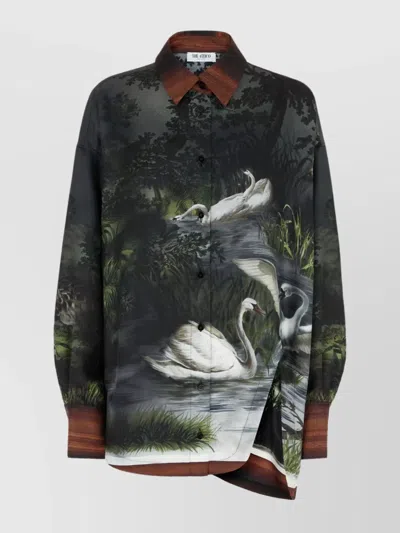 Attico Diana Landscape Print Shirt In Multi