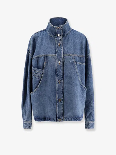 Attico Oversize Denim Jacket In Blue
