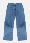 Attico Oversize Denim Pants In Clear Blue