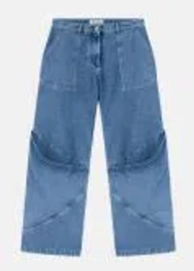 Attico Oversize Denim Pants In Blau