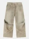 Attico Low-rise Wide-leg Jeans In Grey