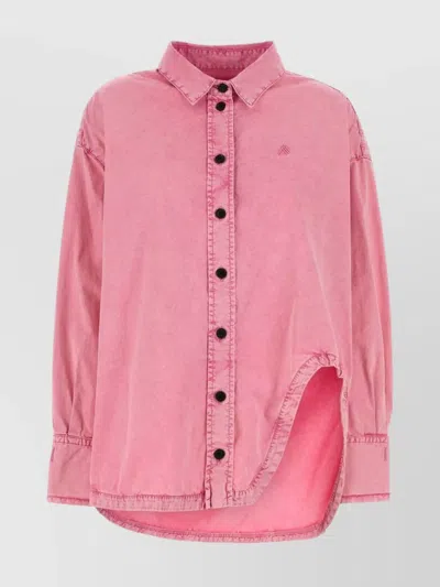 ATTICO OVERSIZE DENIM SHIRT ASYMMETRIC HEM