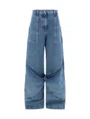 Attico Sky Blue Baggy Jeans With Large Pockets In Sky Blue