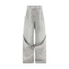 Attico Baggy Jeans With Pockets In Beige