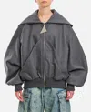 Attico Wool-blend Bomber Jacket In Grey