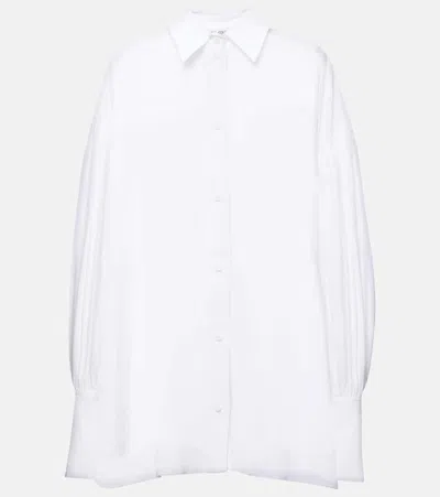 Attico Oversized Balloon-sleeve Cotton Shirt In White
