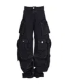 Attico Oversized Cargo Jeans In Black