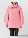 Attico Oversized Cotton Hooded Anorak In Pink