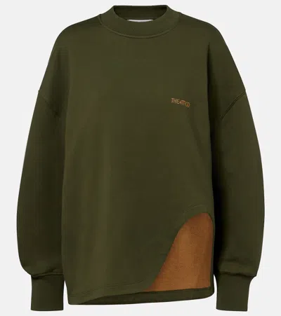 Attico Oversized Sweatshirt With Moulded Hem In Green