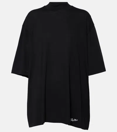 Attico Oversized Cotton Jersey T-shirt In Black
