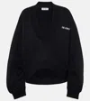 Attico Oversized Logo-embellished Cotton-blend Jersey Sweatshirt In Black