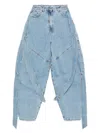 Attico Oversized Denim Jeans In Blue