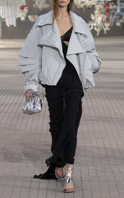 Attico Oversized Jacket In Light Blue