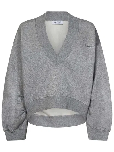 ATTICO THE ATTICO OVERSIZED LIGHT GREY MELANGE SWEATSHIRT