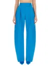 Attico Jagger High Waist Stretch Wool Trousers In Blue