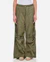 Attico Women's Wide Leg High-waisted Pants With Adjustable Elastic In Military In Green