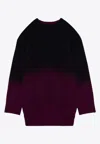 Attico Oversized Ombre Sweater Dress In Purple