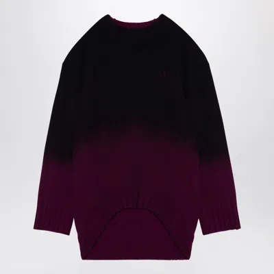 Attico Oversized Pink Degrade Jumper In Burgundy