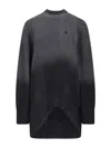 Attico Mini Dress In Wool And Cashmere In Gray