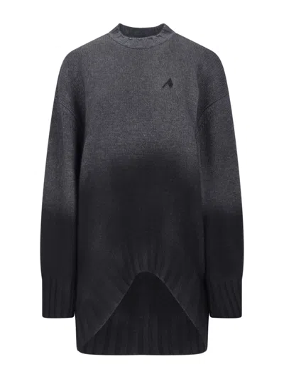 Attico Oversized Round-neck Jumper In Black
