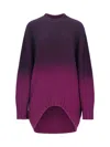 Attico Oversized Ombre Sweater Dress In Purple