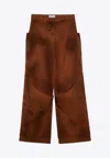 Attico Oversized Shaded Wide Jeans In Brown