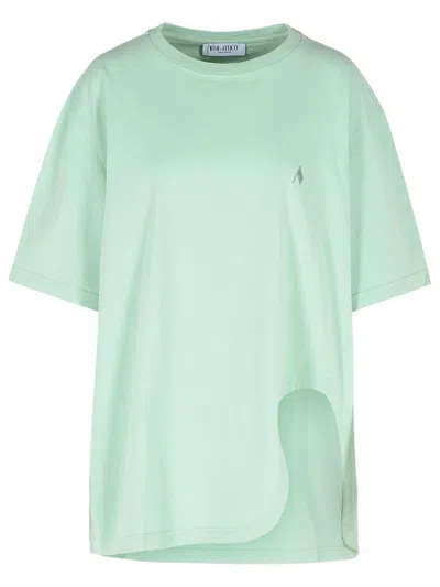 Attico Oversized Short Sleeve Mint Green T-shirt In Black