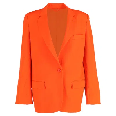 Attico Oversized Single-breasted Blazer In Orange Polyester