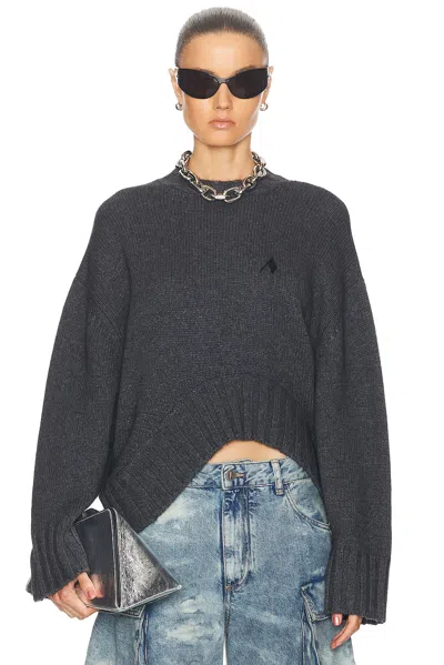 Attico Logo Crew-neck Jumper In Grey