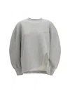 Attico Oversized Cotton Jersey Sweatshirt In Gray