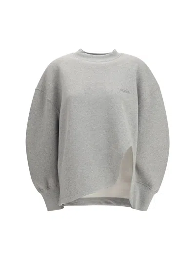 Attico Oversized Sweater With Side Slit In Gray