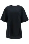 Attico Asymmetric Oversized Round Neck Short Sleeve Top