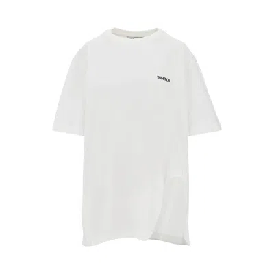 Attico Oversized T-shirt With Moulded Hem In White