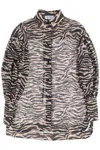 Attico Zebra-print Puff-sleeve Oversized Shirt In Marrone
