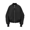 Attico Padded Nylon Oversized Bomber Jacket In Black