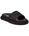 Attico Mia Calf Leather Flatform Sandals In Black