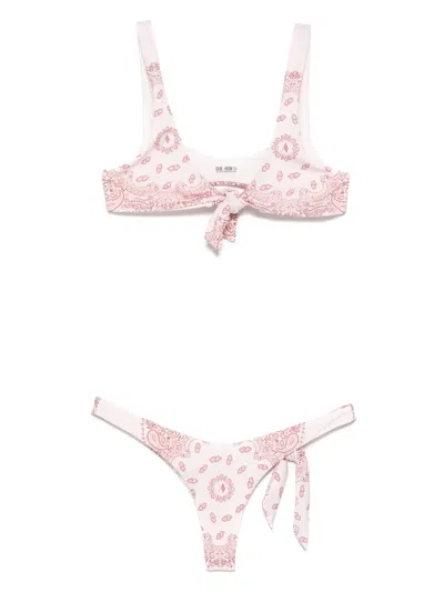 Attico Paisley-print Bikini In Pink