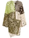 Attico Paisley-print Cotton Mini Dress In Brown