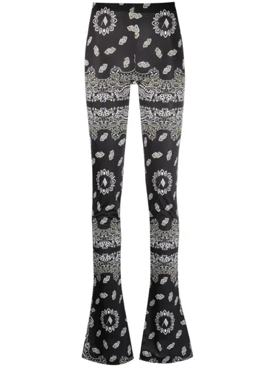 Attico White, Black And Yellow Bandana Long Pants In White/black/banana