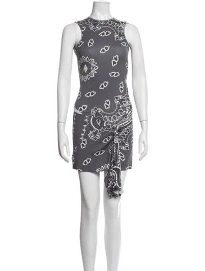 Pre-owned Attico Paisley Print Mini Dress W/ Tags In Grey