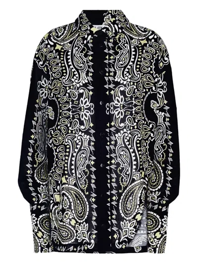 Attico Paisley-print Shirt In Black