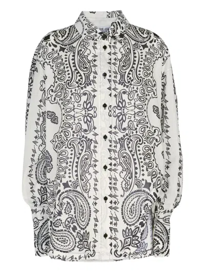 Attico Paisley-print Shirt In White