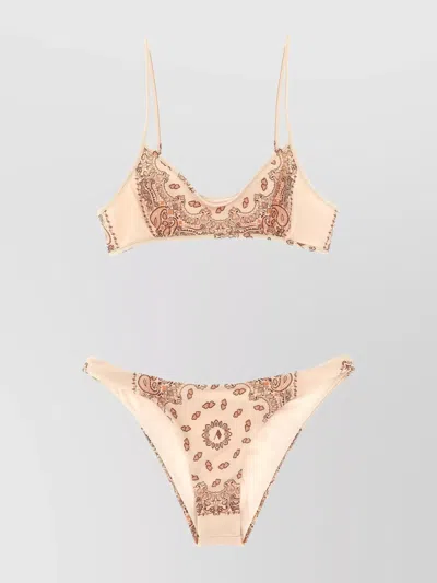ATTICO 'PAISLEY SCOOP NECK BIKINI SET'