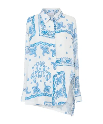 Attico Paisley-print Asymmetric Shirt In White