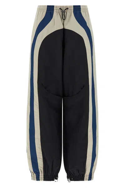 Attico Color Block Panel Joggers With Elastic In Black
